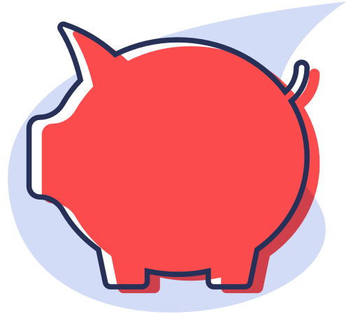 Red piggy bank illustration Illustration of a red piggy bank