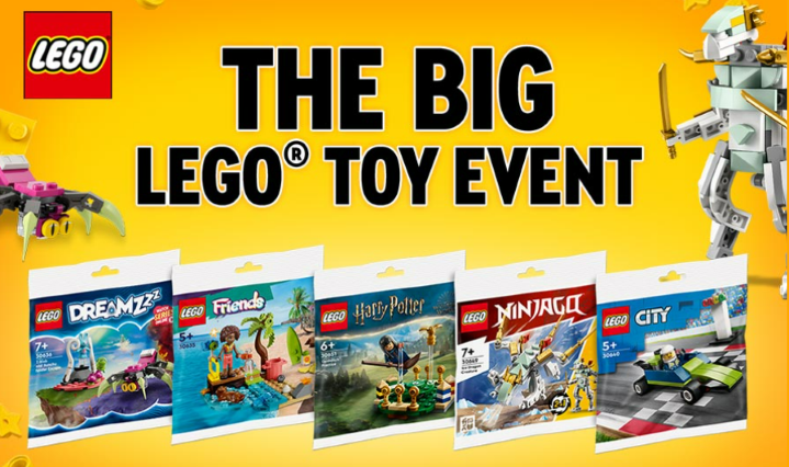 The big Lego toy event. Image links to a Smyths webpage about in-store events, which lists the free Lego event.