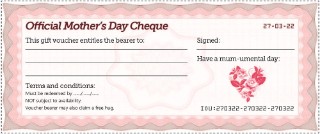 Mother's Day free red gift cheque