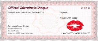 Official Valentine's Cheque PDF in red