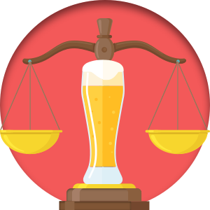 Pint of beer and the scales of justice Pint of beer and the scales of justice