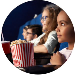 Children at the cinema Children at the cinema.