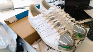 Adidas Superstars with metal toe
