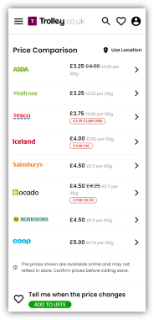 The grocery comparison site Trolley