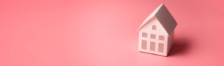 image of a home on a pink background
