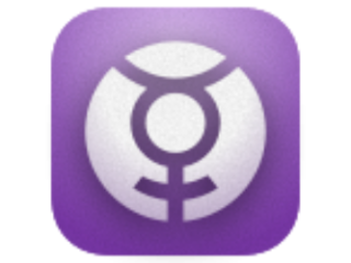 Quicksilver logo Quicksilver logo, which is a white circle with a purple pattern on it, on a purple background.