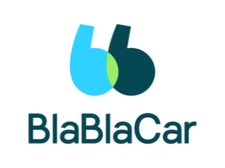 BlaBlaCar logo, which is a quotation mark device above 'BlaBlaCar' in different shades of green.