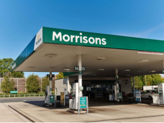 Photograph of a Morrisons fuel station forecourt.