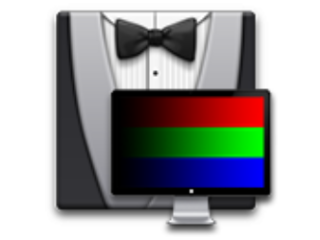 Supercal logo, which is a graphic of a computer monitor in front of a tuxedo.