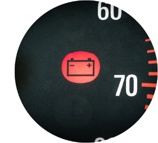 Car battery warning light Car battery warning light.