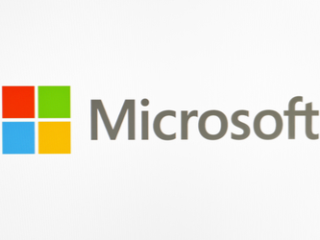 Microsoft logo, which is a red, green, blue and yellow square in a square.