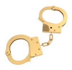 Pair of golden handcuffs.