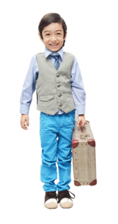 kid with hand luggage