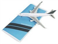 Illustration of aeroplane and boarding pass.