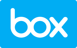 Box logo, which is 'box' in white type on a light blue background.
