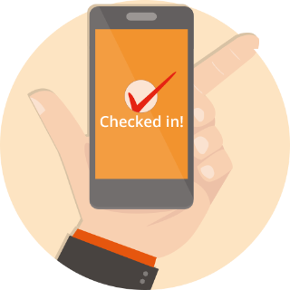 check in using the app