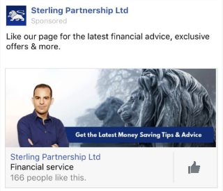 Fake ad by Starling Partnership Ltd using Martin Lewis image to scam consumers into using their Financial Services website