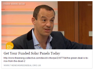 Fake ad using Martin Lewis image to scam consumers about solar panel grants