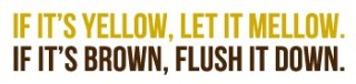 If it's yellow, let it mellow; if it's brown, flush it down