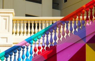 Multi-coloured banisters