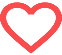 The 'Favourite' icon is a heart shape with a red outline which is transparent in the middle