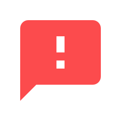 The 'Report' icon is an exclamation mark in the middle of a red speech bubble shape