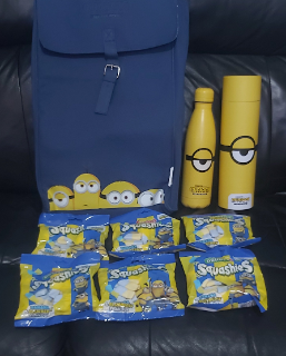Minions goodies - a bag, water bottle and sweets