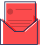 Illustration of a letter sticking out of an envelope