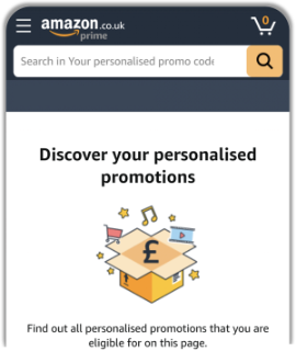 Amazon personalised offers page
