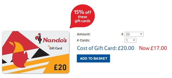 Nando's gift card