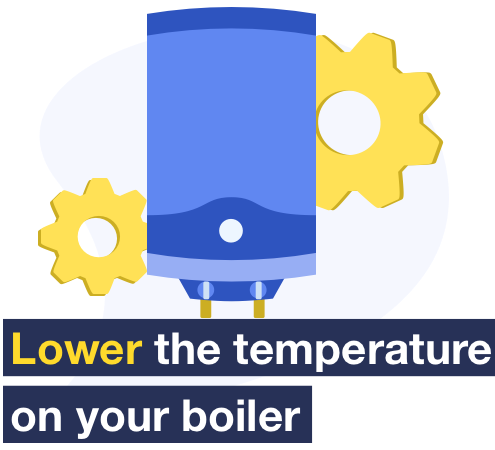 See how to lower the temperature on your boiler in MSE's Energy saving tips guide.