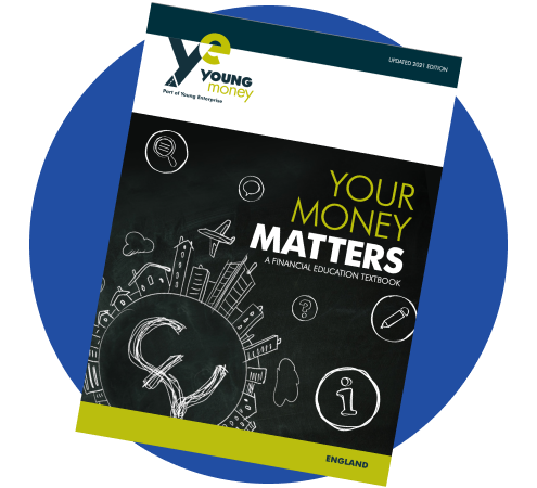 The Your Money Matters financial education textbook. Image links to an MSE News story about its launch and which features downloadable versions of the textbooks for England, Northern Ireland, Scotland and Wales.