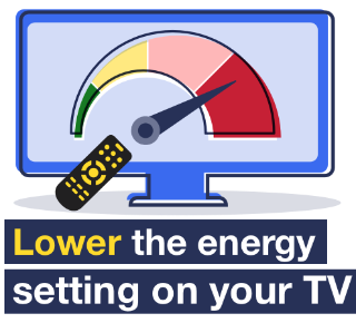 Lower the energy setting on your TV