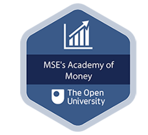 The badge you can earn for completing all six Academoney sessions - linking to where you can enrol on the course on the Open University's OpenLearn website