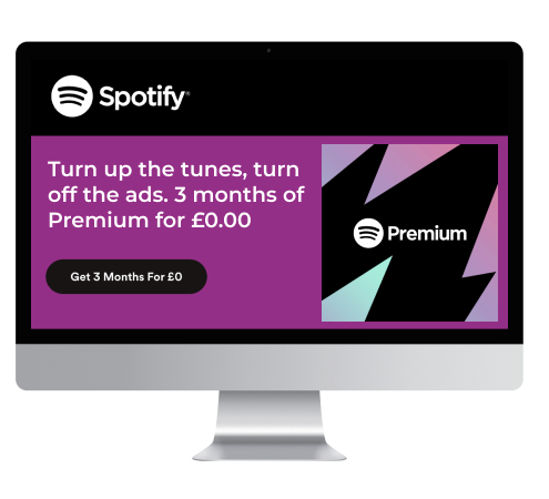 "Turn up the tunes, turn off the ads. Three months of Spotify Premium for no cost; get three months for £0." See how to access this offer in our MSE Deals write-up.