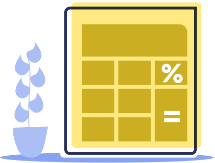 Calculator with plant