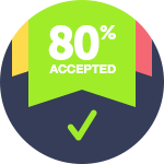 80% accepted